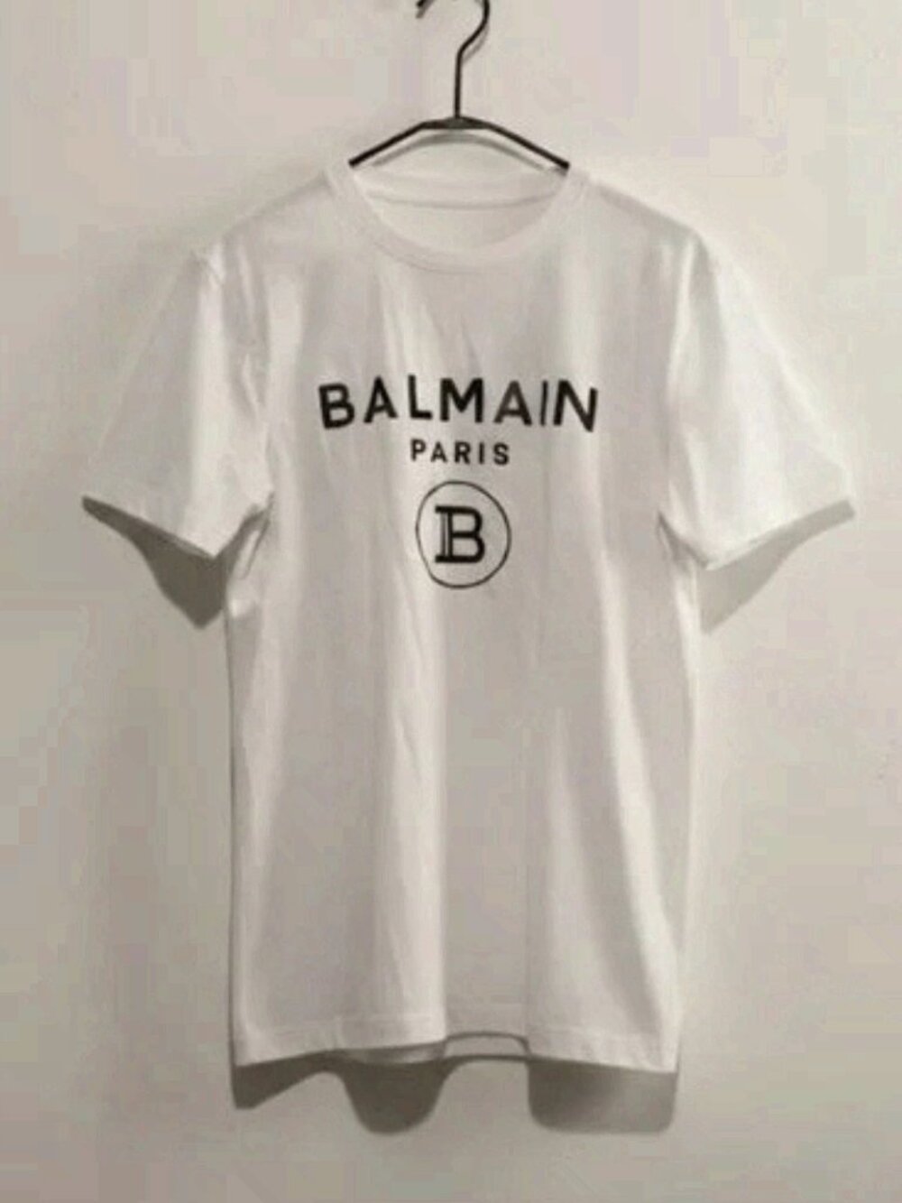 NWT Balmain Paris White B Logo Graphic Designer T-Shirt